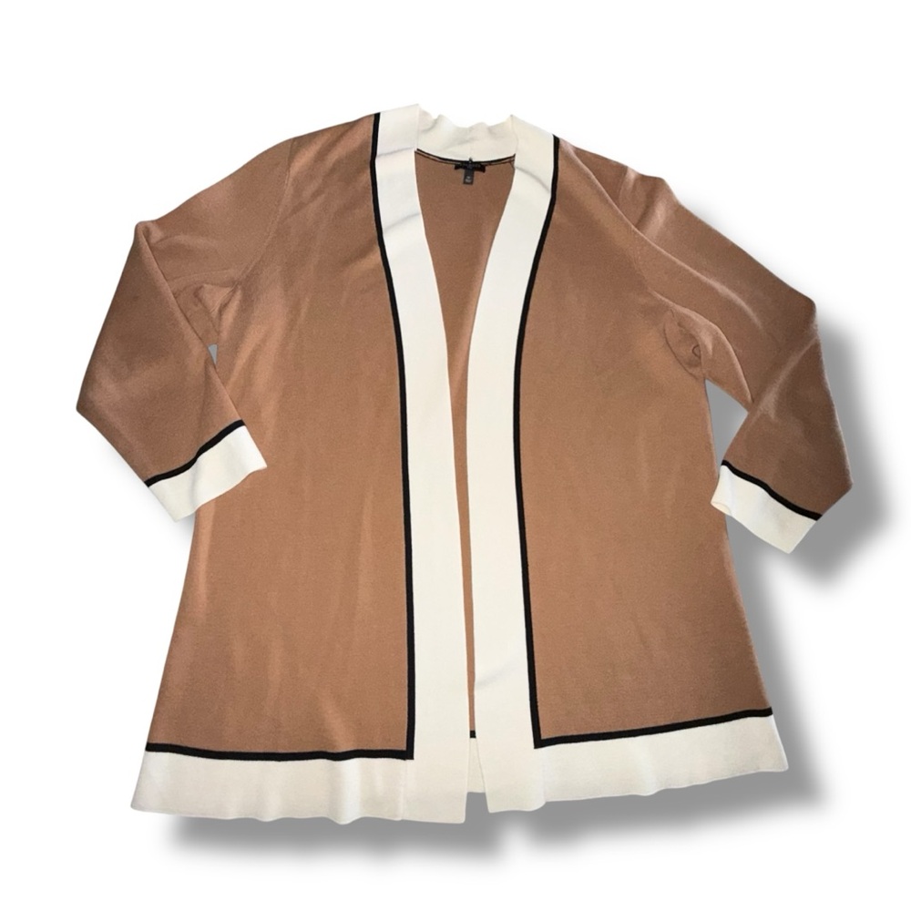 Talbots Plus Size Tipped Open-Front Cardigan - 1x… - image 4